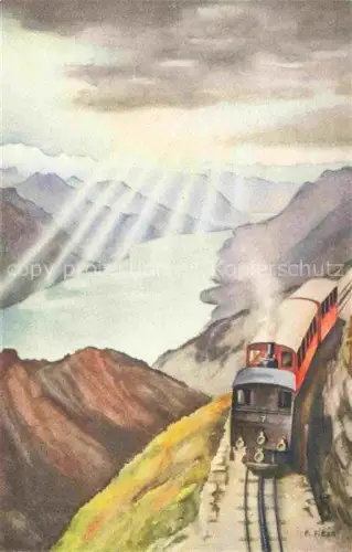 AK / Ansichtskarte Brienzersee Brienz BE mit Brienz Rothorn Bahn und Hotel Rothorn Kulm