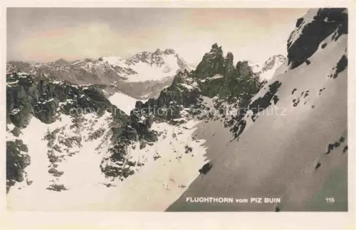 AK / Ansichtskarte Fluchthorn 3399m Silvretta Samnaun GR Blick vom Piz Buin