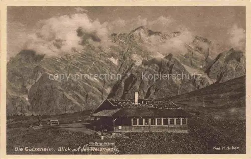 AK / Ansichtskarte Gotzenalm 1740m Berchtesgaden Bayern mit Blick zum Watzmann