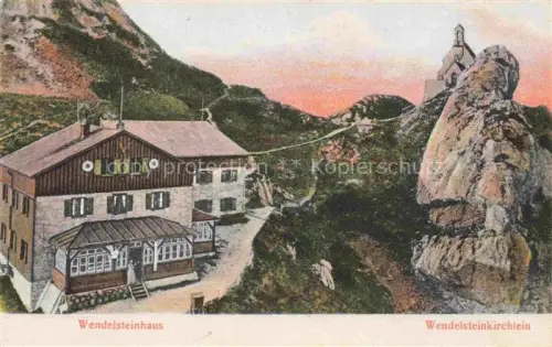 AK / Ansichtskarte Wendelsteinhaus 1724m Bayrischzell Bayern mit Wendelsteinkirchlein