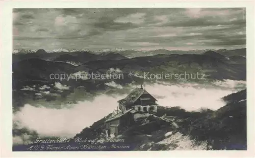 AK / Ansichtskarte Gruttenhuette 1593m Wildermieming Innsbruck Tirol AT mit Blick auf die Tauern
