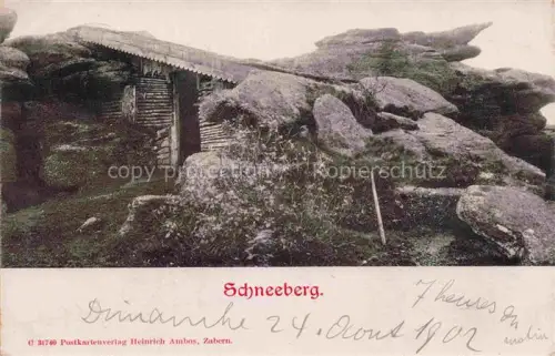 AK / Ansichtskarte Schneeberg Zabern Saverne Alsace 67 Bas-Rhin Unterstand an Felsen