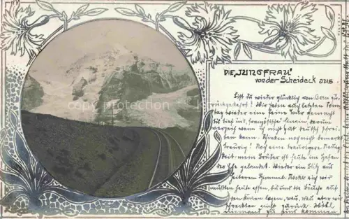 AK / Ansichtskarte Grindelwald BE Blick zur Jungfrau von der Scheidegg aus Bahnschienen