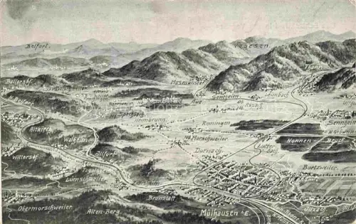 AK / Ansichtskarte Muelhausen Elsass Schlachtfeld in den Vogesen aus der Vogelperspektive 1. Weltkrieg