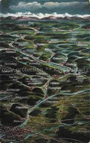 AK / Ansichtskarte Mulhausen Schlachtfeld in den Vogesen zwischen Muelhausen und Schweizer Grenze aus der Vogelperspektive 1. Weltkrieg