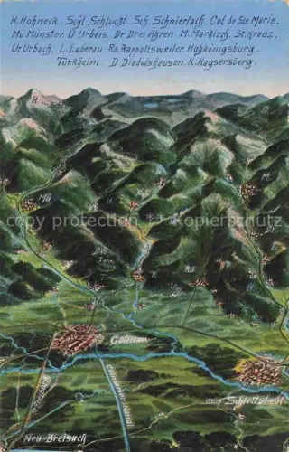 AK / Ansichtskarte Hohneck Le Gerardmer 88 Vosges Die Vogesen aus der Vogelschau mit den Schlachtfeldern