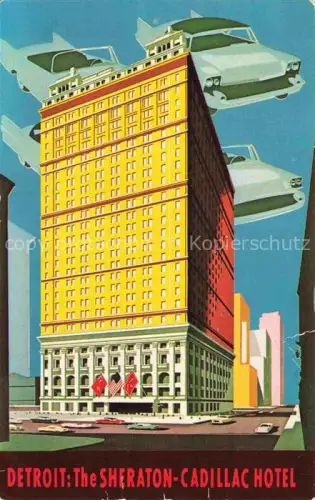 AK / Ansichtskarte DETROIT  Michigan USA Sheraton-Cadillac Hotel Illustration