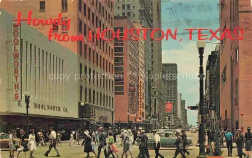 AK / Ansichtskarte HOUSTON  Texas USA Busy Main Street
