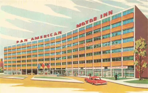 AK / Ansichtskarte Elmhurst Long Island New York USA Pan American Motor Inn Hotel Illustration