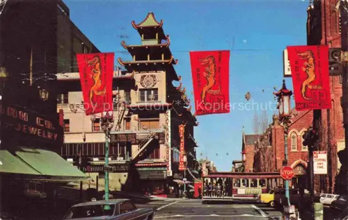 AK / Ansichtskarte SAN FRANCISCO California USA Chinatown California Street Cable Car Grant Avenue