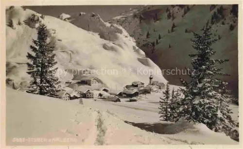 AK / Ansichtskarte Stuben Arlberg Flexenstrasse Vorarlberg AT Winterpanorama Wintersportplatz Alpen