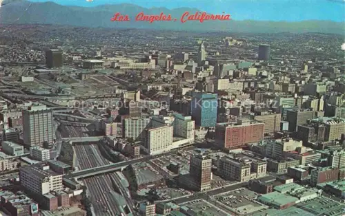 AK / Ansichtskarte LOS ANGELES California USA Harbor Freeway San Gabriel Mountains in the distance aerial view
