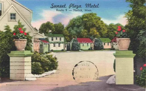 AK / Ansichtskarte Natick Massachusetts USA Sunset Plaza Motel lllustration