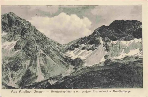 AK / Ansichtskarte Krottenkopfscharte Eschenlohe Garmisch-Partenkirchen LKR mit gr Krottenkopf und Ramstallspitze