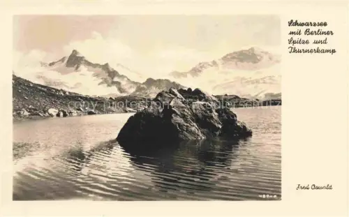 AK / Ansichtskarte Thurnerkamp Turnerkamp 3420m Cima di Campo Zillertal Tirol AT mit Schwarzsee und Berliner Spitze