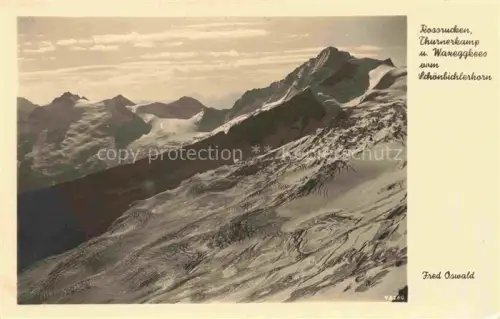 AK / Ansichtskarte Thurnerkamp Turnerkamp 3420m Cima di Campo Zillertal Tirol AT mit Rossrucken und Waxeggkees vom  Schoenbichlerhorn