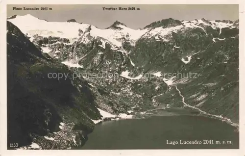 AK / Ansichtskarte Lago Lucendro Lago di Lucendro 2041m Airolo TI Panorama mit Pizzo Lucendro und Ywerber Horn