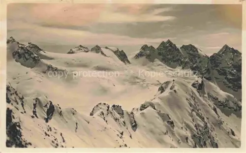 AK / Ansichtskarte Silvretta GR Silvrettapass Piz Fliana Gletscherkamm Verstanklahorn Schwarzkopf Piz Linard