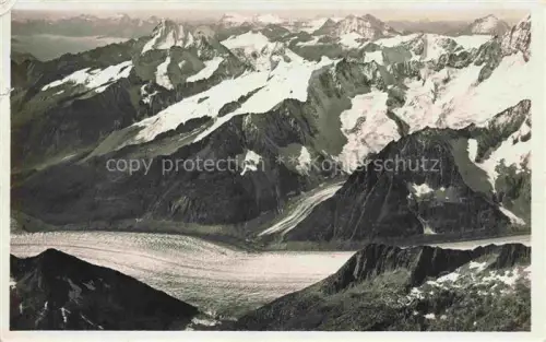 AK / Ansichtskarte Eggishorn 2927m Aletschgletscher VS mit Berner Alpen