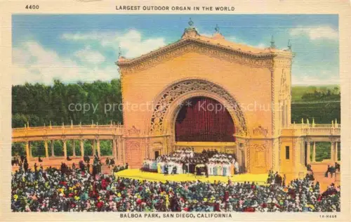 AK / Ansichtskarte SAN DIEGO California USA Largest Outdoor Organ in the world Illustration