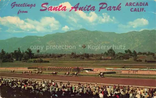 AK / Ansichtskarte Arcadia California USA Santa Anita Park Horse Rading Center Sierra Madres