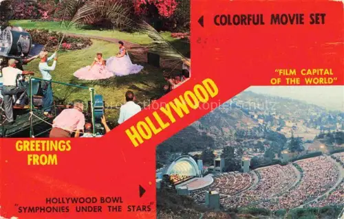 AK / Ansichtskarte HOLLYWOOD  Los Angeles California USA Making movies World's largest natural amphitheatre