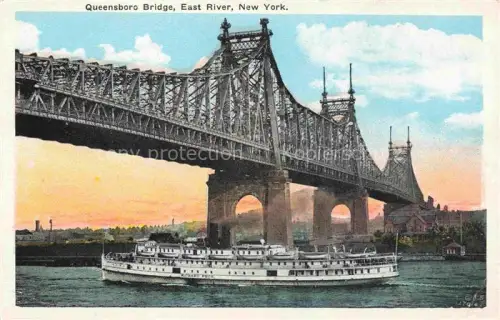 AK / Ansichtskarte NEW YORK City USA Queensboro Bridge East River