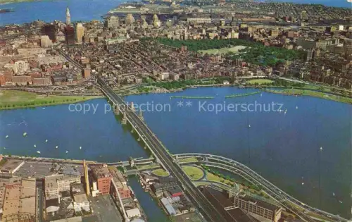 AK / Ansichtskarte BOSTON  Massachusetts USA Aerial view Longfellow Bridge
