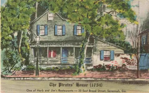 AK / Ansichtskarte Savannah Beach Tybee Island Georgia USA The Pirates' House Illustration