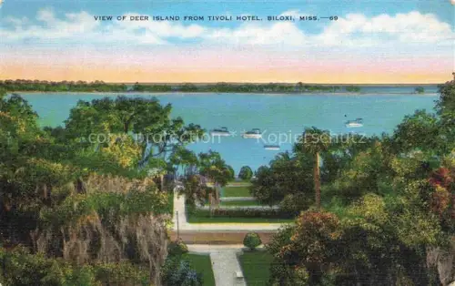 AK / Ansichtskarte Biloxi Mississippi USA View of Deer Island from Tivoli Hotel