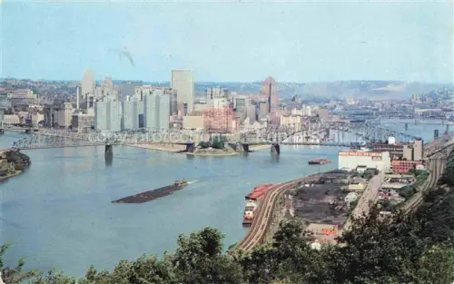 AK / Ansichtskarte PITTSBURGH  Pennsylvania USA Panorama view Allegheny and Monongahela Rivers