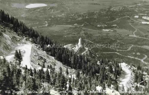 AK / Ansichtskarte Colorado Springs Colorado USA Will Rogers's Shrine of the Sun and Highway