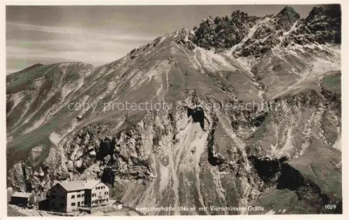 AK / Ansichtskarte Kemptnerhuette 1845m Heilbronnerweg Bayern mit Vierschuessen Graetle