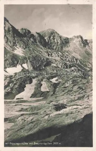 AK / Ansichtskarte Goeppingerhuette 2245m Lech Vorarlberg AT mit Braunarlspitze