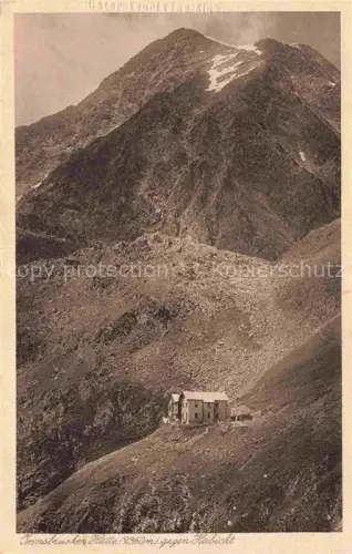 AK / Ansichtskarte Innsbrucker-Huette Innsbruckerhuette 2369m Neustift Stubaital Tirol AT mit Habicht