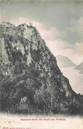 AK / Ansichtskarte Salvatore-Kulm San Salvatore 912m Monte TI mit Bucht von Porlezza