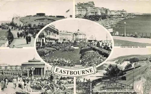 AK / Ansichtskarte EASTBOURNE  Sussex UK Wish Tower The Bandstand Carpet Gardens Panorama Holywell 