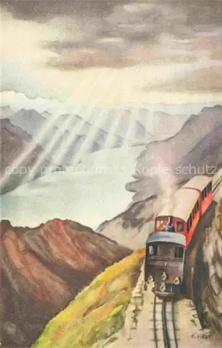 AK / Ansichtskarte Brienz Brienzersee BE mit Brien Rothorn Bahn Hotel Rothorn Kulm