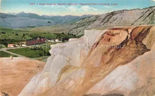 AK / Ansichtskarte Yellowstone National Park Wyoming USA West Side of Pulpit Terrace