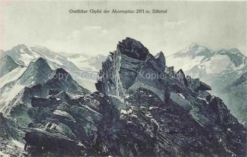 AK / Ansichtskarte Ahornspitze 2973m Zillertal Tirol AT Oestlicher Gipel Panorama Gebirgswelt Zillertaler Alpen