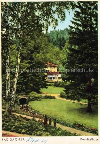 AK / Ansichtskarte Bad Sachsa Osterode Harz Niedersachsen Kurmittelhaus Kurpark