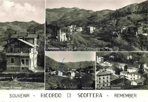 AK / Ansichtskarte Scoffera Genova Liguria IT Tercesi I Castelli Panorama La Piazza Centrale