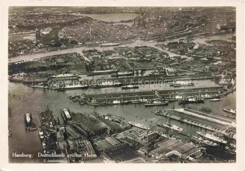 AK / Ansichtskarte HAMBURG  CITY Deutschlands groesster Hafen Fliegeraufnahme