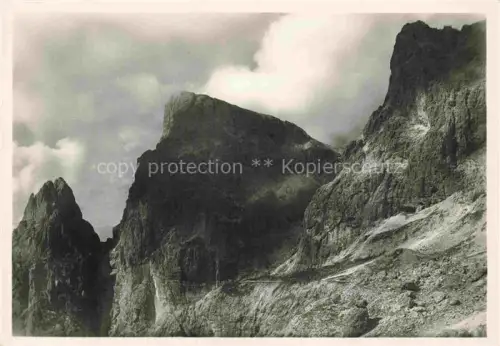 AK / Ansichtskarte Gruppo delle Pale di San Martino Trentino IT Cusiglio e C. Rosetta dal sentiero del Passo di Ball Gebirgspanorama Dolomiten