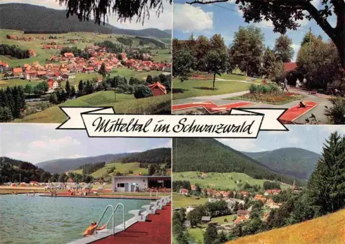 AK / Ansichtskarte Mitteltal Baiersbronn Schwarzwald BW Panorama Minigolf Freibad