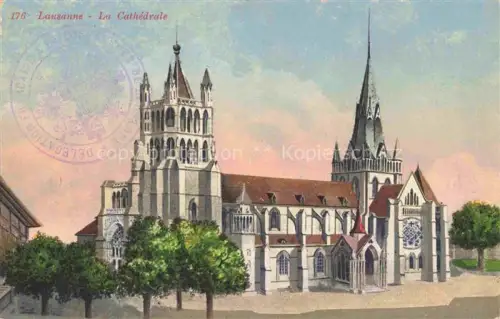 AK / Ansichtskarte LAUSANNE VD La Cathédrale Illustration
