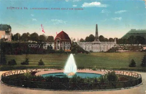 AK / Ansichtskarte Biebrich  Rhein WiIESBADEN Hessen Landesdenkmal Herzog Adolf von Nassau Brunnen Feldpost