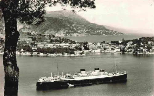 AK / Ansichtskarte Villefranche-sur-Mer NICE 06 Alpes-Maritimes Paquebot en rade au fond la Tète de Chien