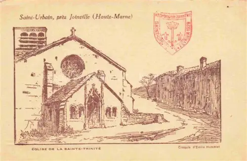 AK / Ansichtskarte Saint-Urbain-Maconcourt Eglise de la Sainte-Trinité Croquis d'Emilie Humblet Kuenstlerkarte