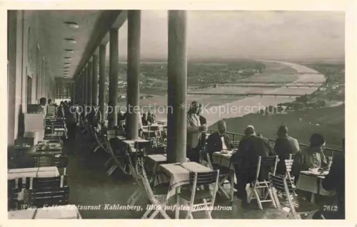 AK / Ansichtskarte WIEN AT Kaffee Restaurant Kahlenberg Blick auf den Donaustrom